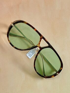 Free People Tortoiseshell Frame Oversized Retro Boho Aviator Sunglasses